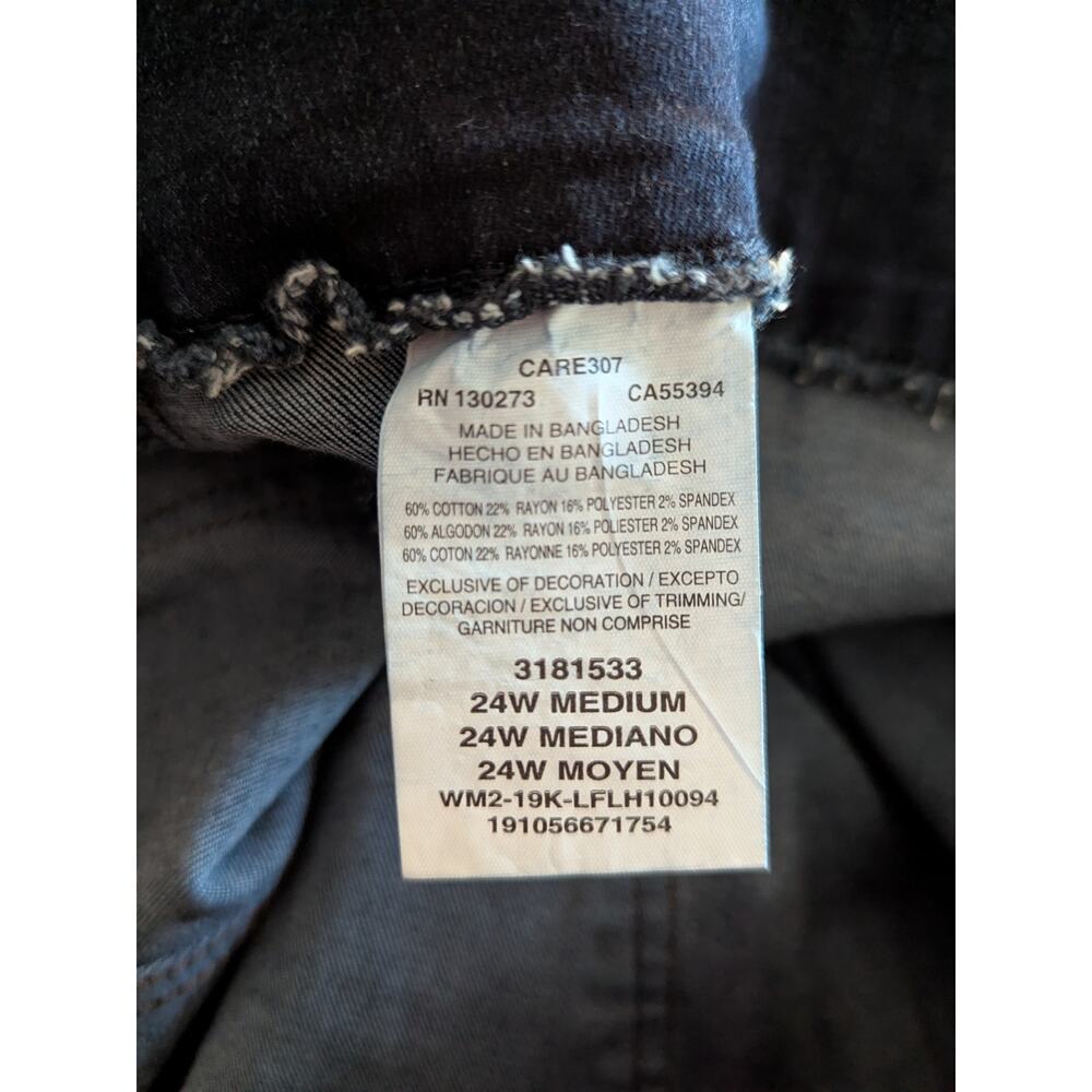 Lee Womens 24W Sculpting Slim Leg Dark Rinse Mid Rise Pull On Jeans Infinity NEW - Picture 7 of 8